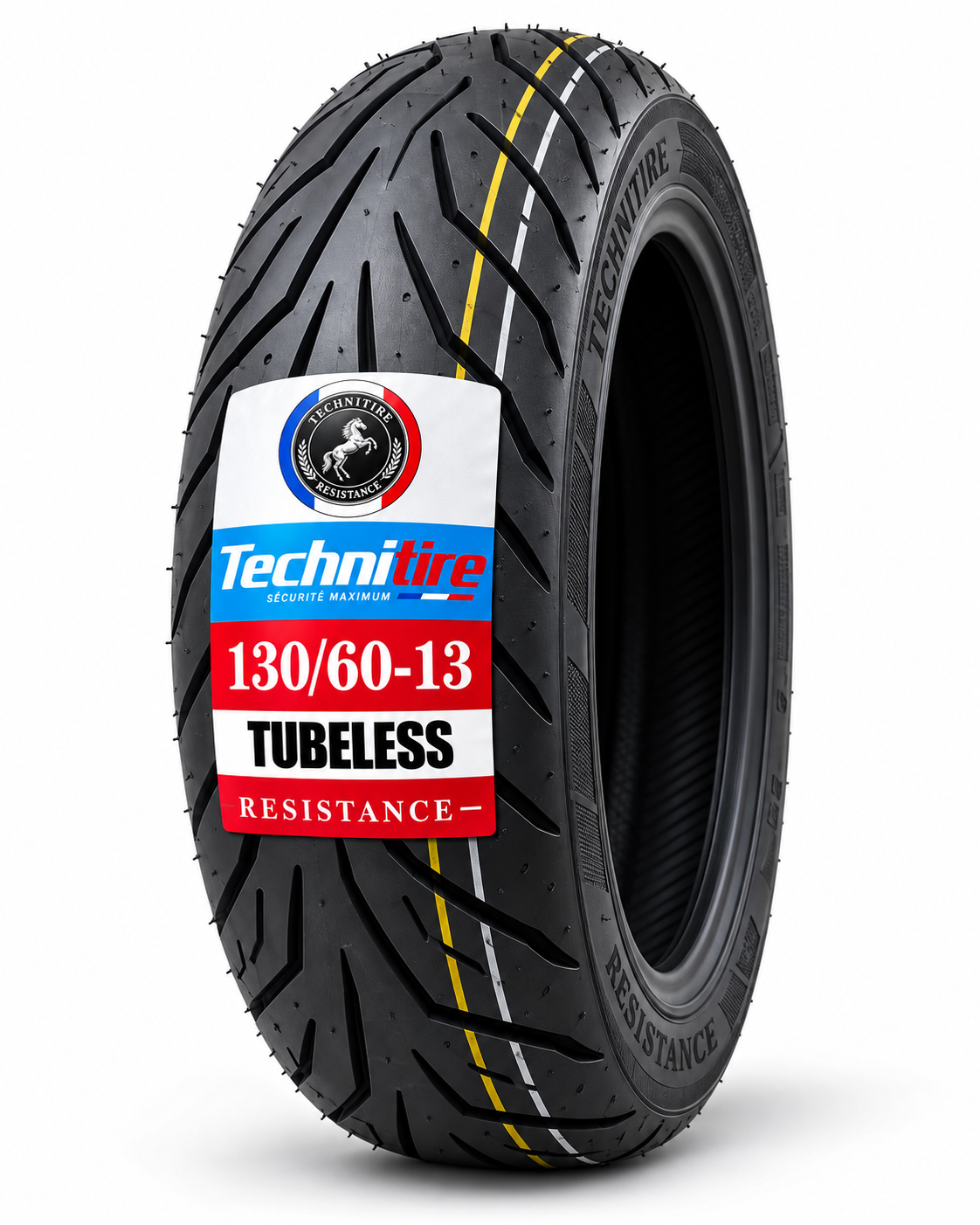 TECHNITIRE - Pneu 130/60-13 Tubeless avec étiquette Résistance